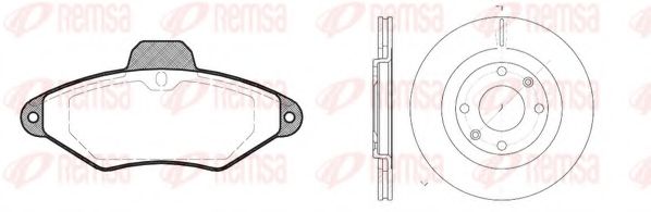 Комплект тормозов, дисковый тормозной механизм REMSA 8438.00