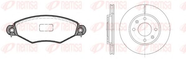 Комплект тормозов, дисковый тормозной механизм REMSA 8643.07