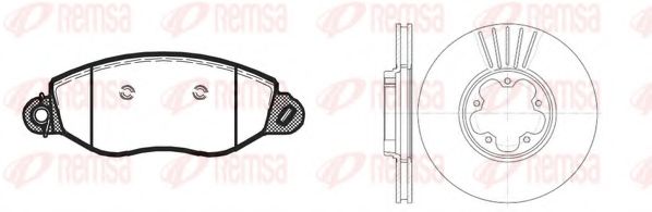 Комплект тормозов, дисковый тормозной механизм REMSA 8772.03