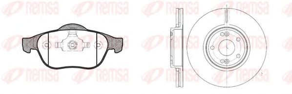 Комплект тормозов, дисковый тормозной механизм REMSA 8843.00