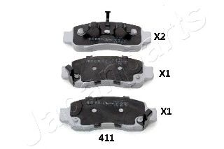 Комплект тормозных колодок, дисковый тормоз JAPANPARTS PA-411AF