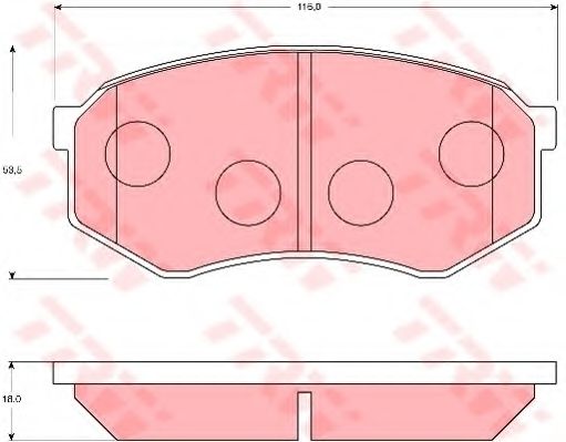 Комплект тормозных колодок, дисковый тормоз TRW GDB7181