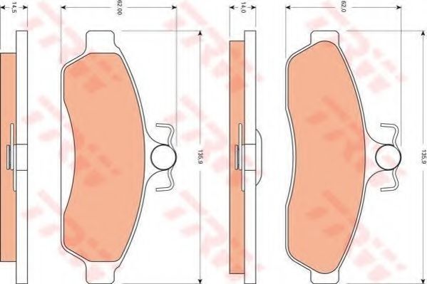 Комплект тормозных колодок, дисковый тормоз TRW GDB7514