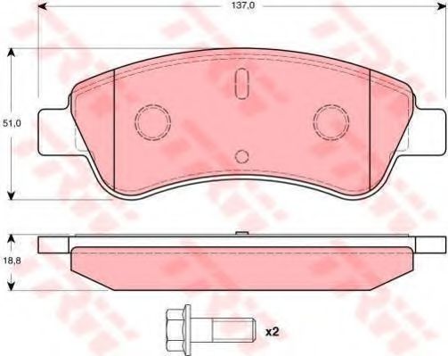 Комплект тормозов, дисковый тормозной механизм TRW GTD1123