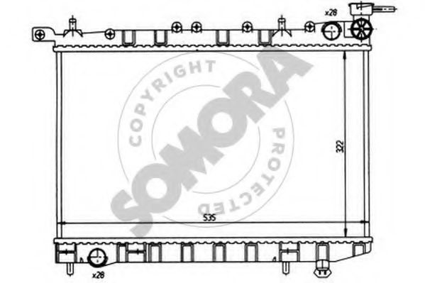 Радиатор, охлаждение двигателя SOMORA 193240