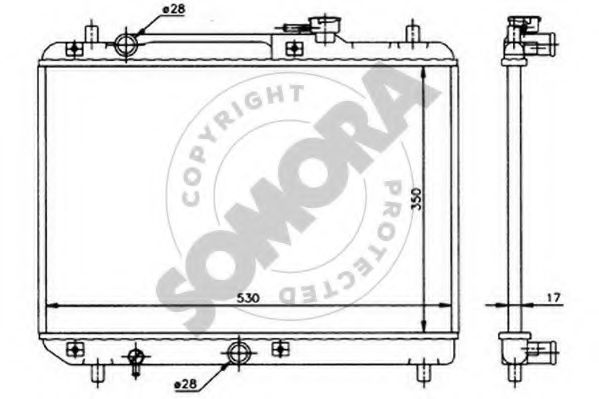 Радиатор, охлаждение двигателя SOMORA 302040