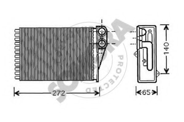 Теплообменник, отопление салона SOMORA 221550
