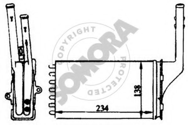 Теплообменник, отопление салона SOMORA 224150