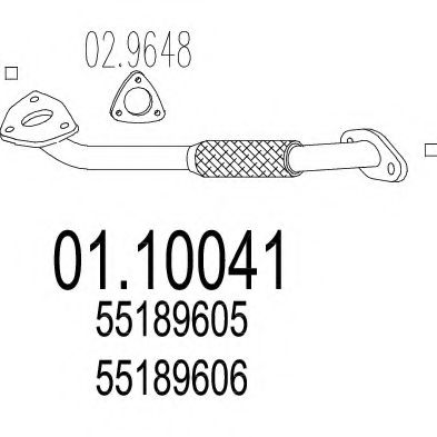 Труба выхлопного газа MTS 01.10041
