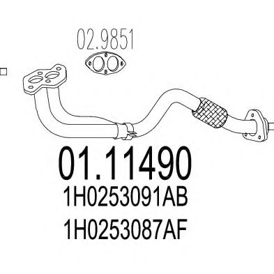 Труба выхлопного газа MTS 01.11490