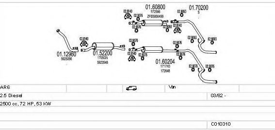 Система выпуска ОГ MTS C010310007889