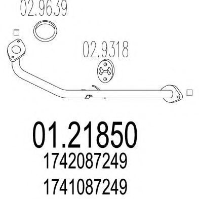 Труба выхлопного газа MTS 01.21850
