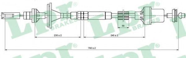 Трос, управление сцеплением LPR C0213C