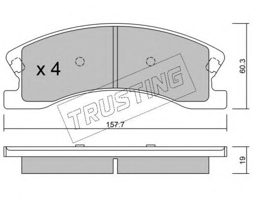 Комплект тормозных колодок, дисковый тормоз TRUSTING 642.0