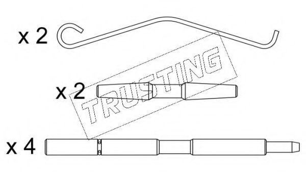 Комплектующие, колодки дискового тормоза TRUSTING KIT.007