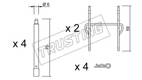 Комплектующие, колодки дискового тормоза TRUSTING KIT.086