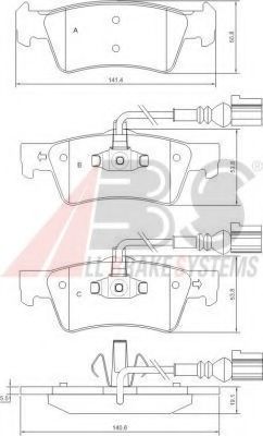 Комплект тормозных колодок, дисковый тормоз A.B.S. 37527 OE