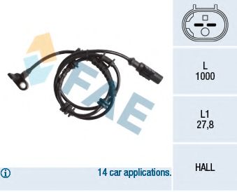 Датчик, частота вращения колеса FAE 78245
