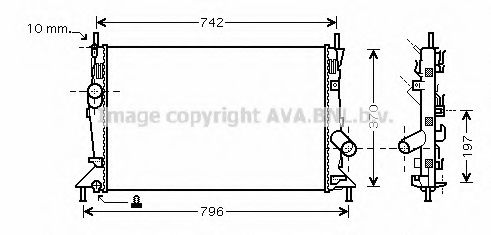 Радиатор, охлаждение двигателя AVA QUALITY COOLING FDA2370