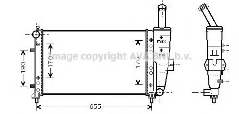 Радиатор, охлаждение двигателя AVA QUALITY COOLING FTA2281