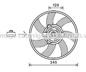 Вентилятор, охлаждение двигателя AVA QUALITY COOLING OL7565