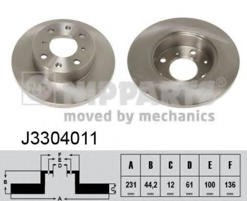 Тормозной диск NIPPARTS J3304011