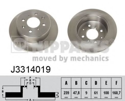 Тормозной диск NIPPARTS J3314019