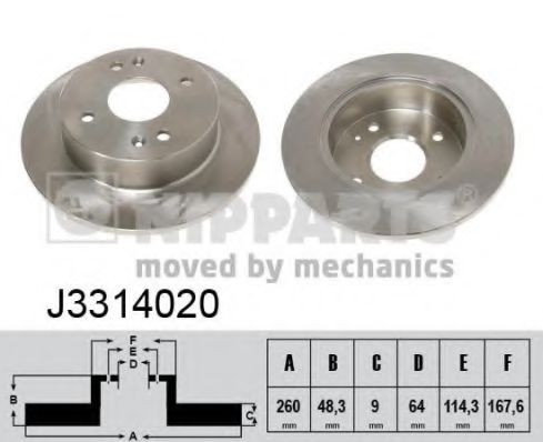 Тормозной диск NIPPARTS J3314020