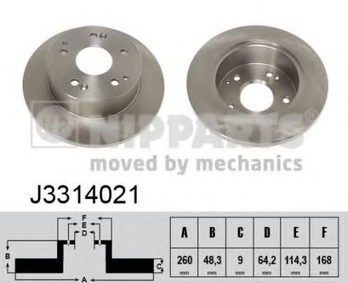 Тормозной диск NIPPARTS J3314021