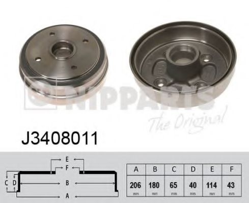 Тормозной барабан NIPPARTS J3408011