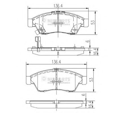 Комплект тормозных колодок, дисковый тормоз NIPPARTS J3608024