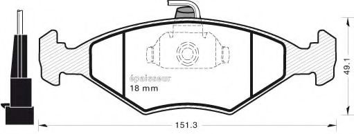 Комплект тормозных колодок, дисковый тормоз MGA 395