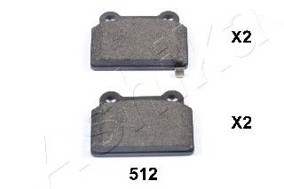 Комплект тормозных колодок, дисковый тормоз ASHIKA 51-05-512