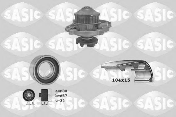 Водяной насос + комплект зубчатого ремня SASIC 3906015