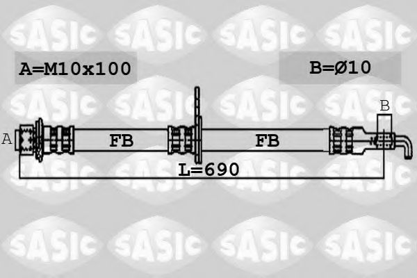Тормозной шланг SASIC 6606112