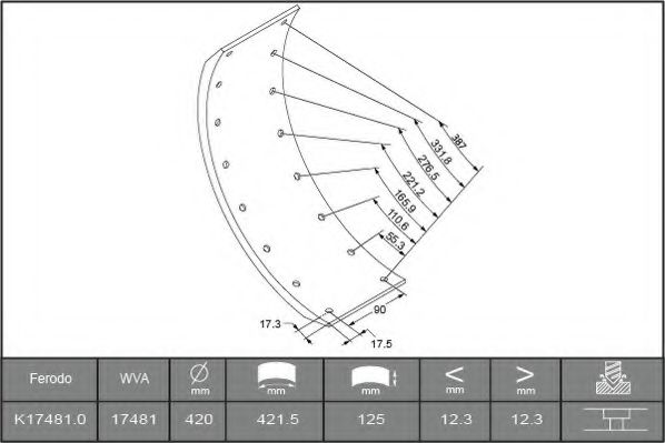 Комплект тормозных башмаков, барабанные тормоза BERAL 1748112006016424