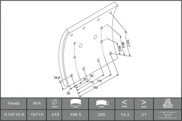 Комплект тормозных башмаков, барабанные тормоза ABEX B2742166