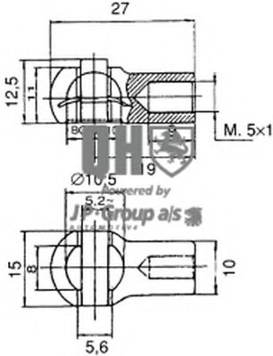 Газовая пружина, крышка багажник JP GROUP 3081200309