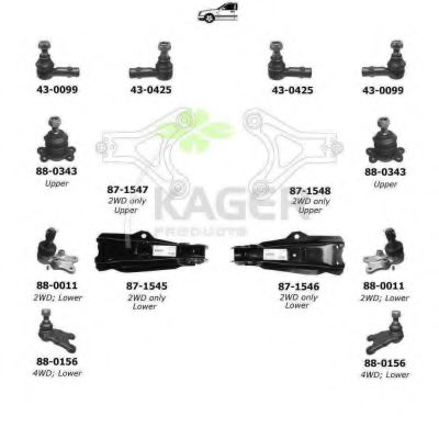 Подвеска колеса KAGER 800617