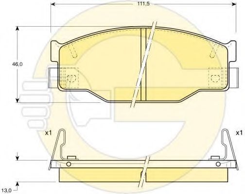 Комплект тормозных колодок, дисковый тормоз GIRLING 6109359