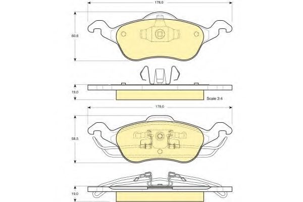 Комплект тормозных колодок, дисковый тормоз GIRLING 6113582