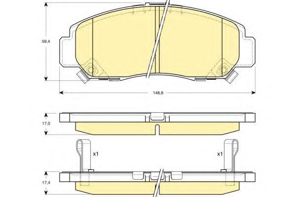 Комплект тормозных колодок, дисковый тормоз GIRLING 6132689