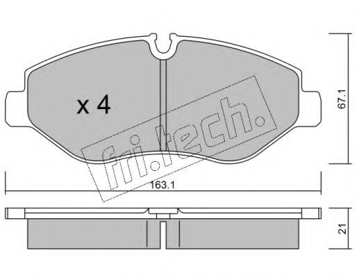 Комплект тормозных колодок, дисковый тормоз fri.tech. 687.0