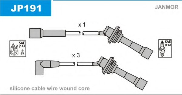 Комплект проводов зажигания JANMOR JP191
