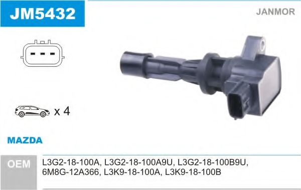 Катушка зажигания JANMOR JM5432