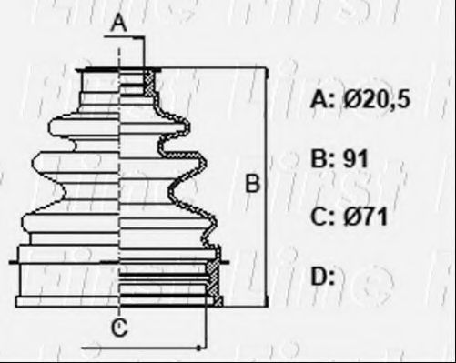 Пыльник, приводной вал FIRST LINE FCB6349