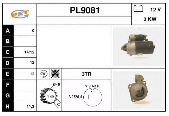 Стартер SNRA PL9081