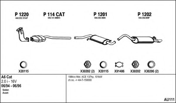 Система выпуска ОГ FENNO AU111