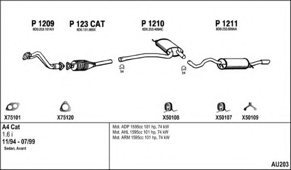 Система выпуска ОГ FENNO AU203