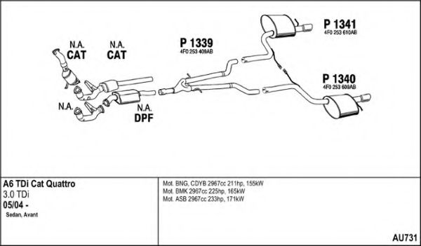 Система выпуска ОГ FENNO AU731